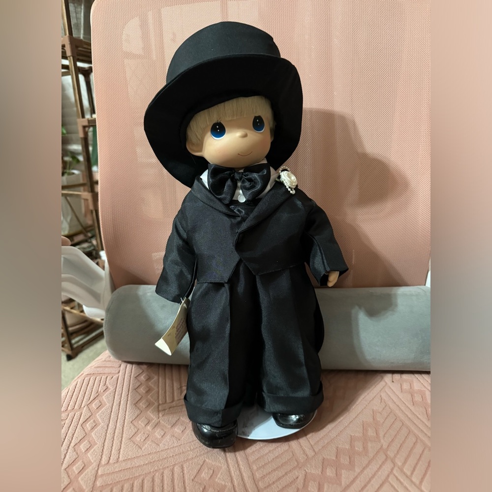 Precious Moments blonde Groom 15” tall doll